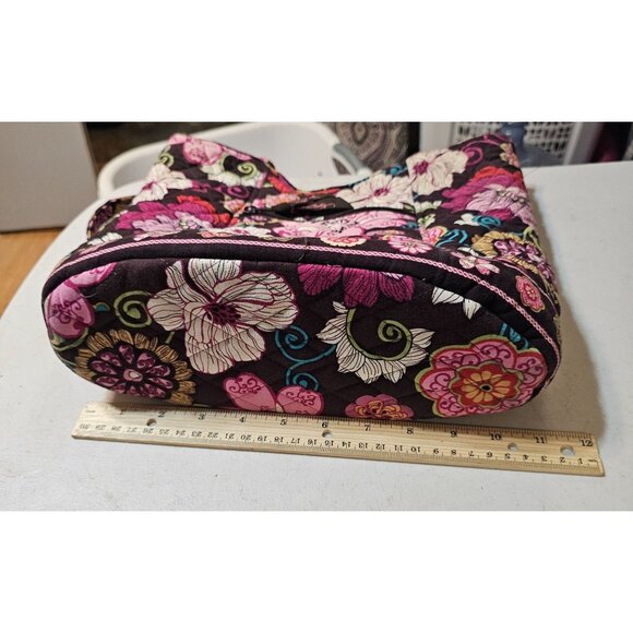 Vera Bradley Libby Purse Shoulder Tote Bag in Mod Floral Pink Brown 2007 Retired - Picture 10 of 12